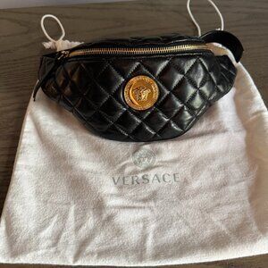 Versace Quilted Medusa Belt Bag Black